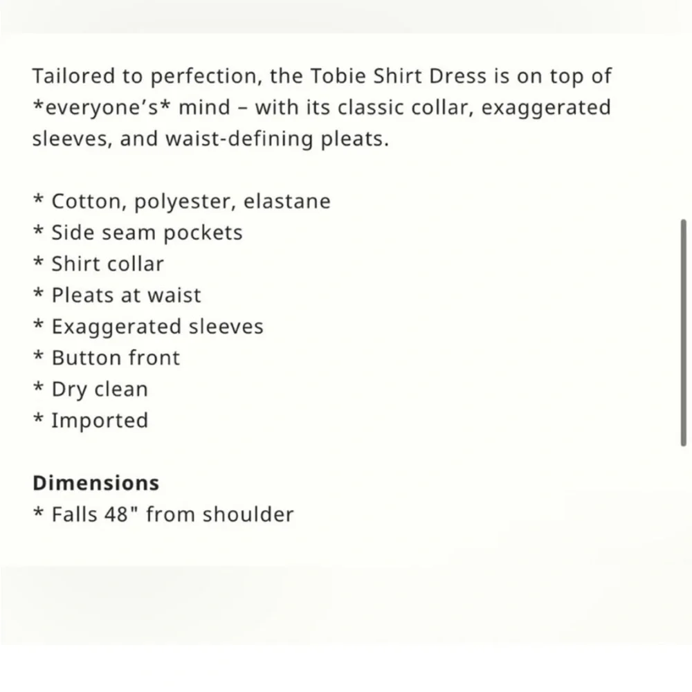 NWT Tobie Shirt Dress by Exquise - Picture 5 of 6